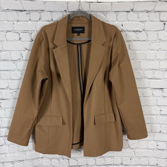 Liverpool Boyfriend Blazer with Princess Darts in Maple Brown Women Size Large L - Picture 3 of 10